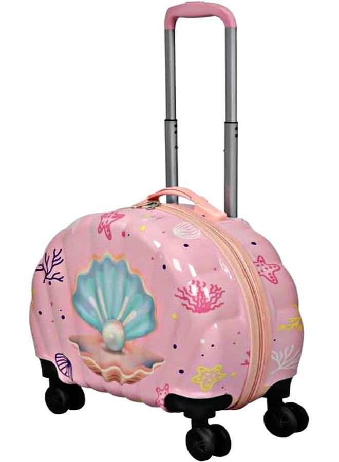 Swarn Products منتجات سوارن، حقيبة سفر بعجلات مزينة بطبعة لؤلؤ لطيفة للأطفال بسعة جيدة (لون وردي، قطعة واحدة) - Image 2